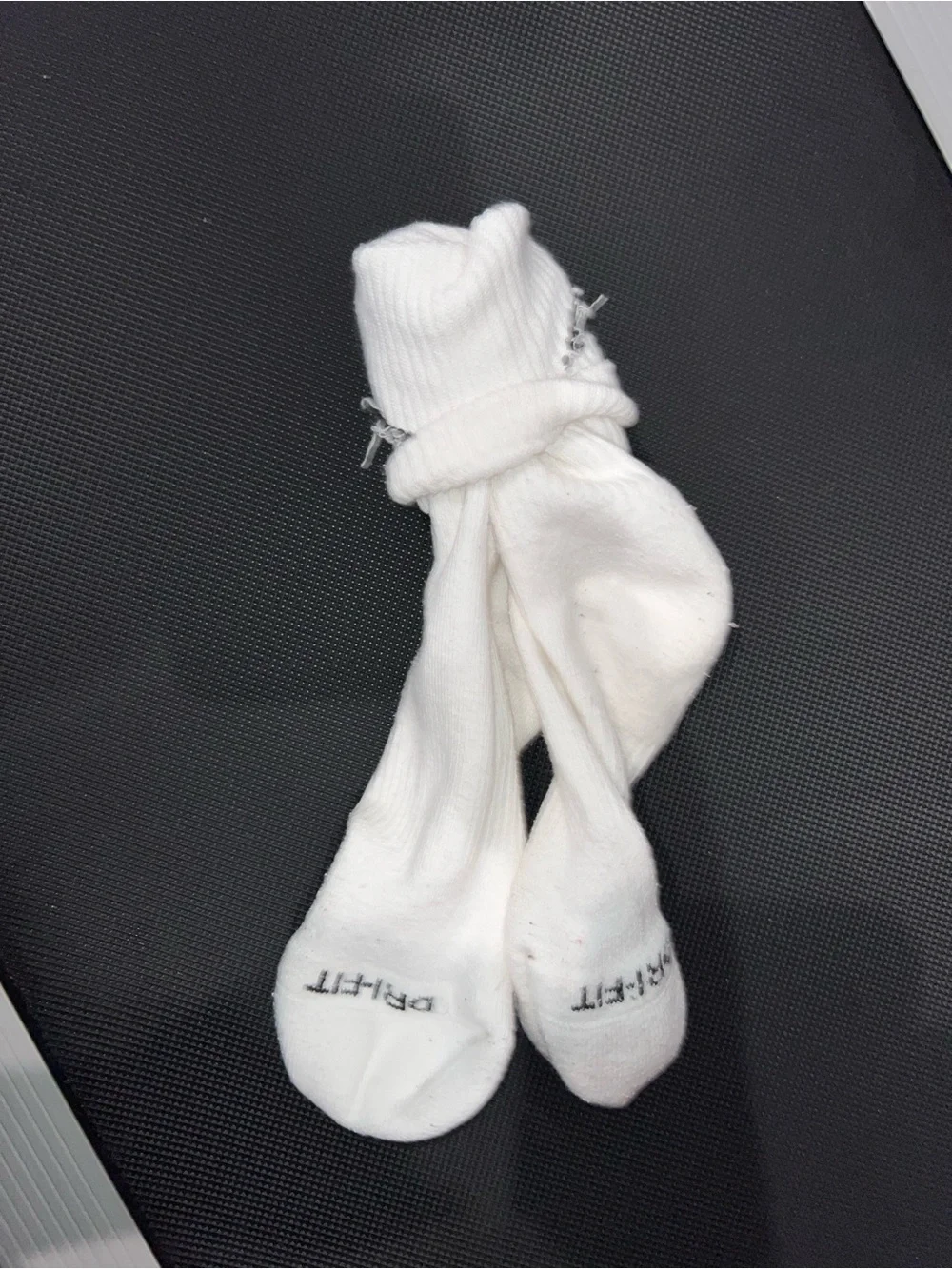 Nike White Crew Socks with Black Swoosh - Men's